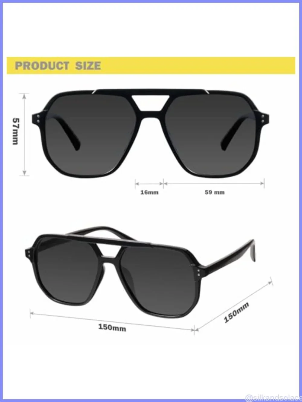Oversized Aviator Sunglasses with Polarized UV Protection Lenses
